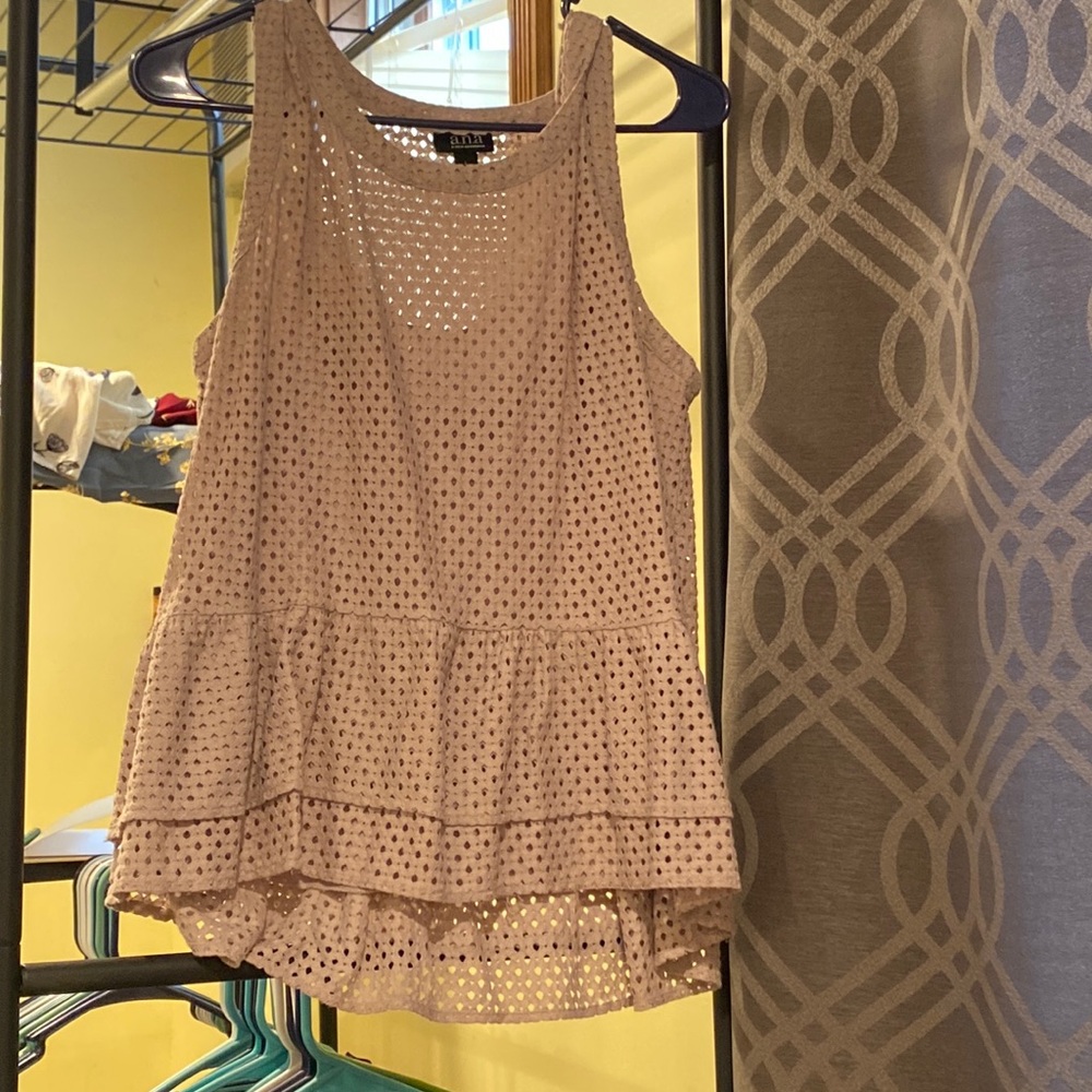 Large, ANA, light purple peplum tank top